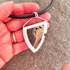 Large Hells Canyon Petrified wood pendant on brown leather cord