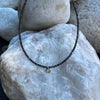 Black Diamond bead necklace with 3mm white gold drop