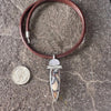 Petrified Channel Wood and Druzy Pendant