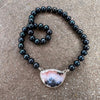 Dendrite Agate and Freshwater Pearl Necklace