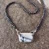 Dendrite Agate on Peacock Pearls