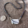 Dendrite Agate on Peacock Pearls